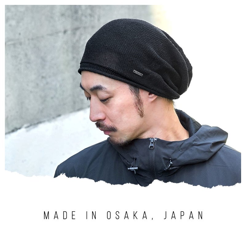 CHARM Men Slouchy Silk Beanie Hat - Women Slouch Chemo Cap Skull Knit Beanies Black - Image 4